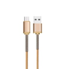 Cablu de date Micro USB Loomax, Explorer Series, pentru telefon si tableta, bej, 1 m