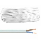 Cablu electric bifilar dublu-izolat cupru 2x1.5mm2 plat alb MYYUP, Oem
