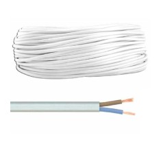 Cablu electric bifilar dublu-izolat cupru 2x0.75mm plat alb MYYUP