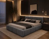 Pat Giovanni 160x200 Tapitat Catifea Gri Somiera Inclusa