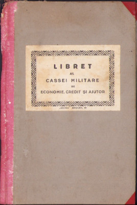 HST A2239 Libret al Cassei Militare de Economie, Credit și Ajutor, 1938 foto