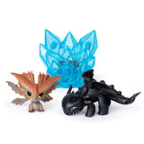 Figurine dragoni in miniset Hookfang 2 si Toothless - How to train your dragon 3