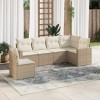 VidaXL Set canapele de grădină cu perne, 6 piese, bej, poliratan 3251365