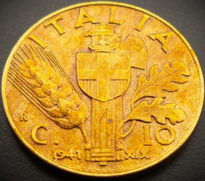 Moneda istorica 10 CENTESIMI - ITALIA FASCISTA, anul 1941 * cod 1242 = excelenta foto