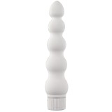 Vibrator White Nights Ribbed Vibe, Multispeed, ABS, Alb, 19.1 cm