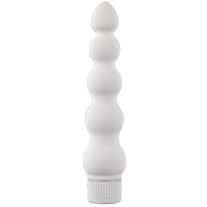 Vibrator White Nights Ribbed Vibe, Multispeed, ABS, Alb, 19.1 cm