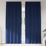 vidaXL Draperii opace cu bandă, 2 buc., albastru &icirc;nchis, catifea
