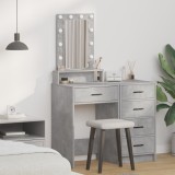 Masă de toaletă vidaXL cu lumini LED Gri din beton 50x41x140 cm