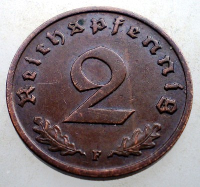 2.840 GERMANIA 2 REICHSPFENNIG 1938 F foto
