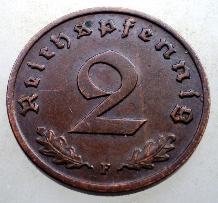 2.840 GERMANIA 2 REICHSPFENNIG 1938 F