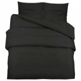 Cumpara ieftin Set cu husa de pilota, negru, 135x200 cm, bumbac