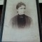 Fotografie tip CDV, femeie cu coc, sfarsit de secol XX