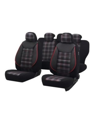 Set Huse Scaun Sport Negru-Rosu , Universale, Umbrella foto