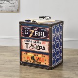 Comoda US cu 3 sertare MDF/imitatie piele multicolor [en.casa] HausGarden Leisure