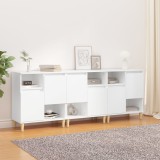vidaXL Servante, 3 buc, alb, 60x35x70 cm, lemn prelucrat