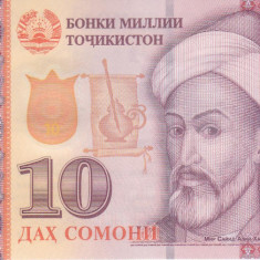 Bancnota Tadjikistan 10 Somoni 2021 - P24d UNC