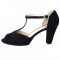 Sandale dama, din piele naturala, Caprice, 28322-1, negru