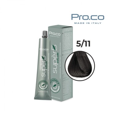 Vopsea de par profesionala fara amoniac SUPERB.COLOR 100 ml - Pro.Co - 5/11 CASTANIU DESCHIS CENUSIU INTENS foto