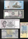 Set 5 bancnote de prin lume adunate (cele din imagini) #371