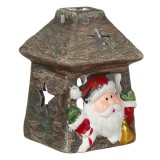 Felinar Ceramic Craciun, Model Mos Craciun, Patrat, 6x6x9cm, Oem