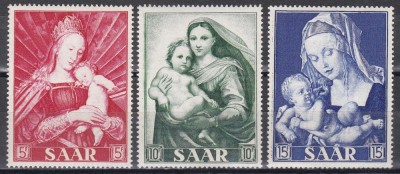 SAAR 1954 - Anul Marian - Picturi de D&amp;uuml;rer, Raffael, Holbein, MNH foto