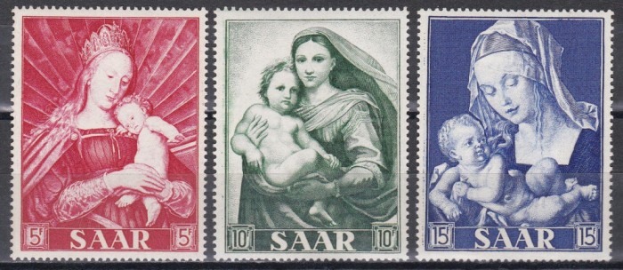 SAAR 1954 - Anul Marian - Picturi de D&uuml;rer, Raffael, Holbein, MNH