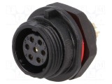 Conector circular soclu mamă 7 pini IP68 5A 125V lipire WEIPU SP13