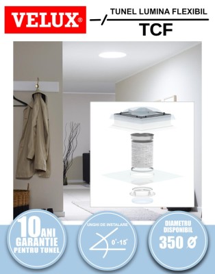 Tunel solar de lumina flexibil pentru acoperis tip terasa Velux TCF foto