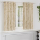 vidaXL draperii din catifea 2 buc cu inele crem 175x140 cm
