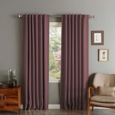 Draperie din catifea cu rejansa transparenta cu ate pentru galerie, Madison, 150x270 cm, densitate 700 g/ml, Regal purple, 1 buc