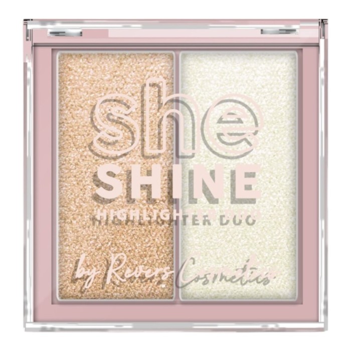 Paleta iluminator Duo She Shine 02 Afterglow, Revers, 7,2 g