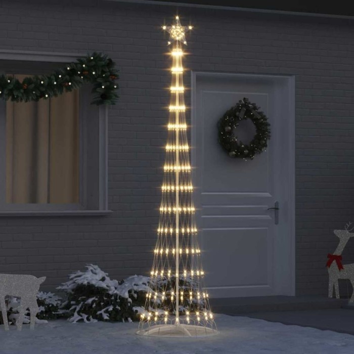 vidaXL Brad de Crăciun LED cu 290 LED Alb cald 70 x 70 x 250 cm Metal 42018775