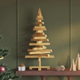 vidaXL Brazi de Crăciun cu suport Maro 90 cm Lemn masiv de pin 42016710