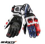 Manusi barbati pentru scuter - motocicleta racing vara Seventy model SD-R12 negru/rosu/albastru Negru/rosu/albastru XL (10 cm)