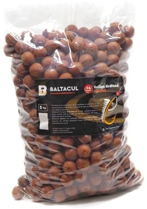 Boilies Baltacul Birdfood Semisolubil, Capsuna, 20mm, 5kg