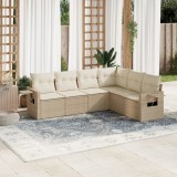 VidaXL Set canapele de grădină cu perne, 6 piese, bej, poliratan 3252545
