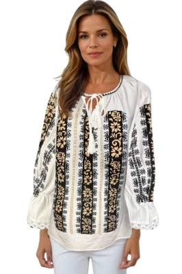 Bluza dama tip ie R256 alb/crem , marimea 2XL foto