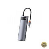 Hub USB-C Baseus 3 x USB-A 3.0 - 1 x USB-C - 1 x HDMI - 1 x RJ45 - 1 x SD - 1 x microSD Gri CAHUB-CV0G