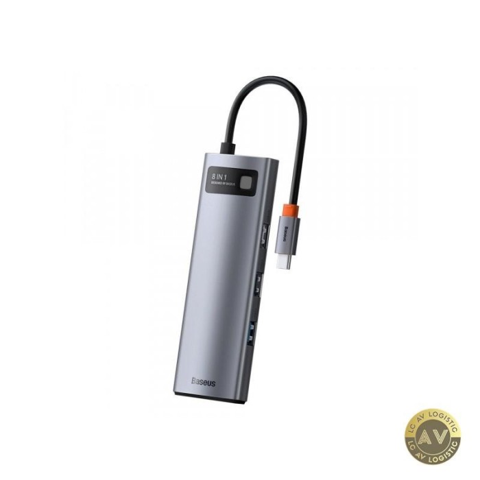 Hub USB-C Baseus 3 x USB-A 3.0 - 1 x USB-C - 1 x HDMI - 1 x RJ45 - 1 x SD - 1 x microSD Gri CAHUB-CV0G