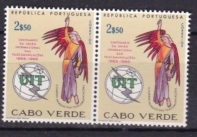 Capul Verde 1965 centenar ITU MI 332 pereche MNH foto