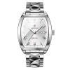 BinBond Ceas barbatesc Casual Quartz Fashion Analog Elegant Argintiu