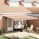 Marchiză Retractabilă Automată cu Dungi LED Multicolore 450x300 cm