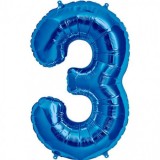 Balon folie cifra 3 albastru