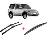 Cumpara ieftin Set 3 stergatoare MITSUBISHI PAJERO III Canvas Top (V6_W, V7_W) din 2001 - 2006, pentru parbriz si luneta fata si spate auto, Bosch Twin, din cauciuc
