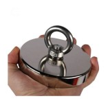 Magnet Neodim Oală D120 mm, 480kg, C&acirc;rlig Rotativ M12, Magnet Fishing, Recuperare Obiecte