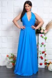 Rochie de Seara Versatila Yves Albastra, Marime Universala XS-XL, Peste 15 Moduri de Aranjare, Lycra