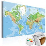 Cumpara ieftin Tablou din plută - World Geography [Cork Map] 120x80 cm