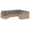 Patio Sofa Set 9,0-Locuri Bej combinat - 1