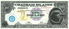 INSULELE CHATHAM ? bancnota ? 10 Dollars ? 2001 ? POLYMER TYVEK UNC necirculata foto