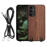 Husa Kwmobile pentru Samsung Galaxy A25, Maro, Lemn, KWM000021OI001C, Silicon, Carcasa
